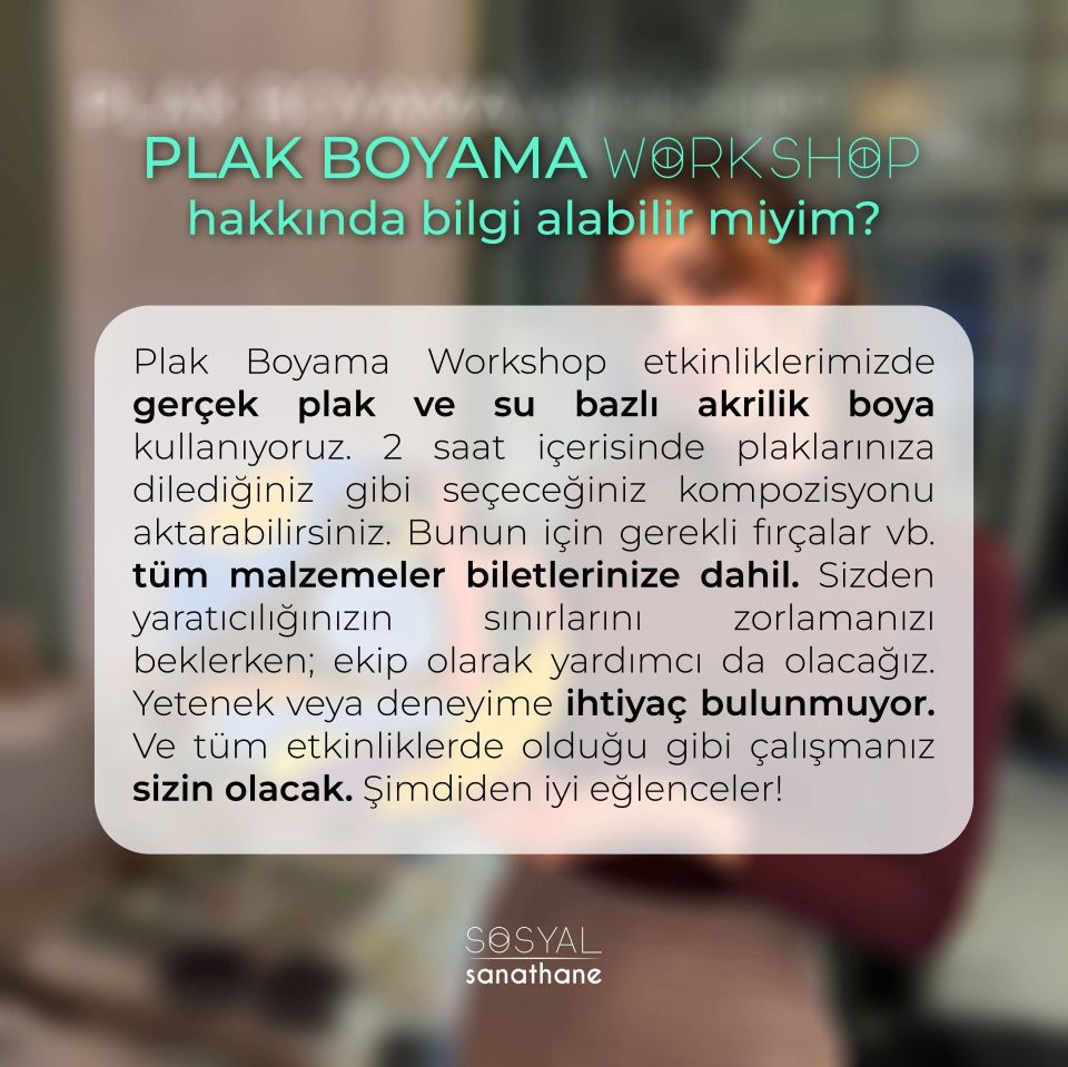Plak Boyama Workshop - Etkinlik Biletleri